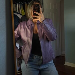 Vintage Purple Leather Jacket